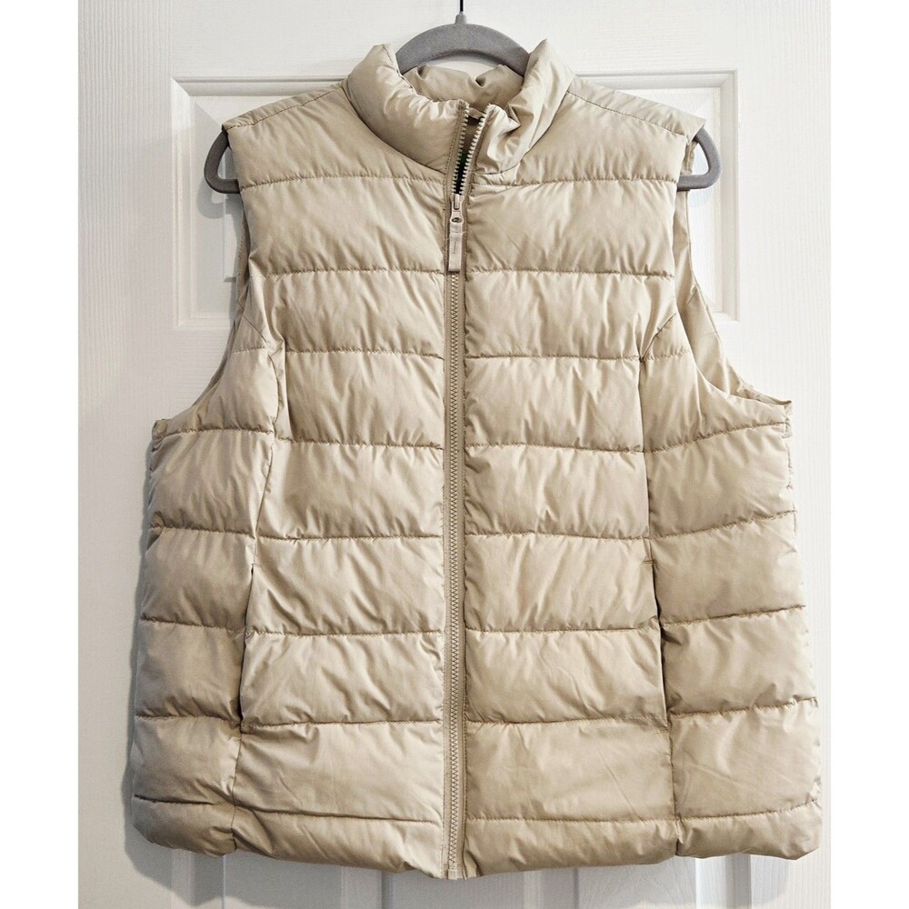 DIP Puffer Vest Womens XL Beige Cream Quilted Gorpcore Streetwear Minimalist
